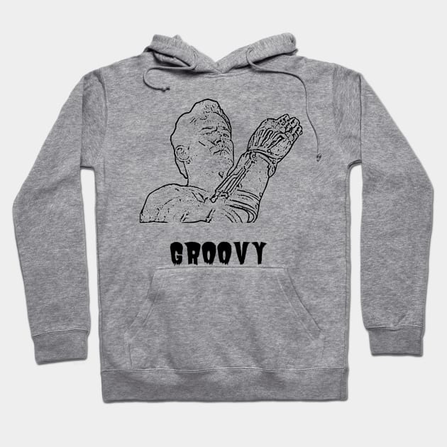 Ash has a new groovy hand Hoodie by LP Designs